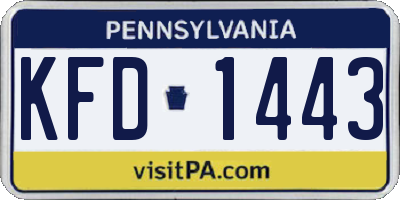 PA license plate KFD1443