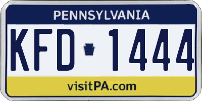 PA license plate KFD1444