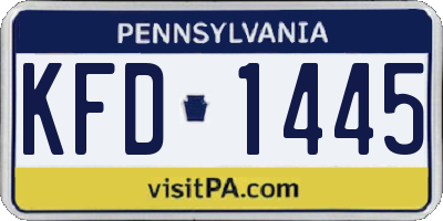 PA license plate KFD1445