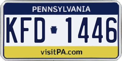 PA license plate KFD1446
