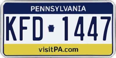 PA license plate KFD1447