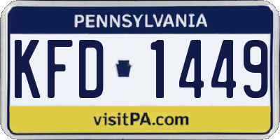 PA license plate KFD1449