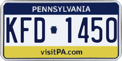 PA license plate KFD1450