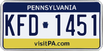 PA license plate KFD1451