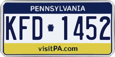 PA license plate KFD1452