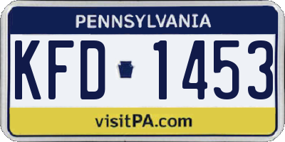 PA license plate KFD1453