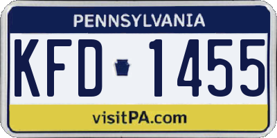 PA license plate KFD1455