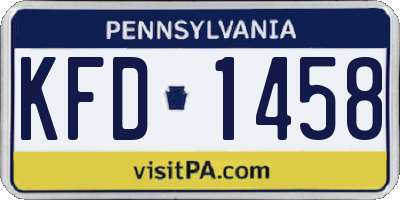 PA license plate KFD1458