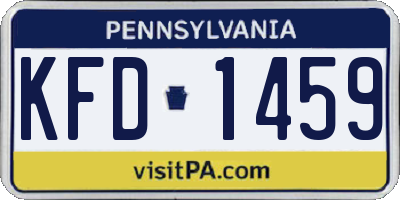 PA license plate KFD1459