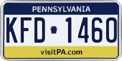 PA license plate KFD1460