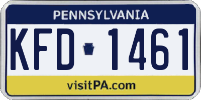 PA license plate KFD1461