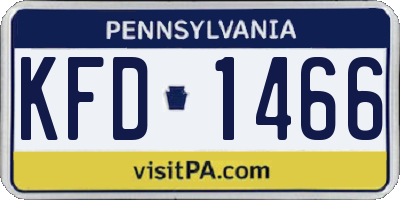 PA license plate KFD1466