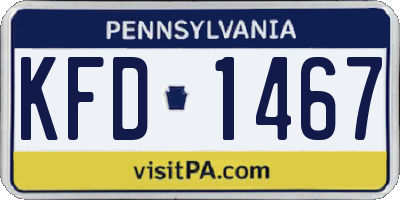 PA license plate KFD1467