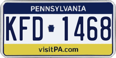 PA license plate KFD1468