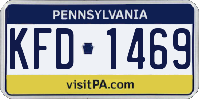 PA license plate KFD1469