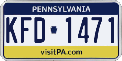 PA license plate KFD1471