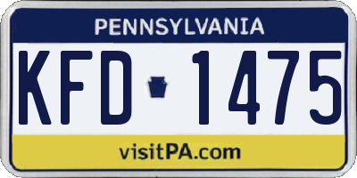 PA license plate KFD1475