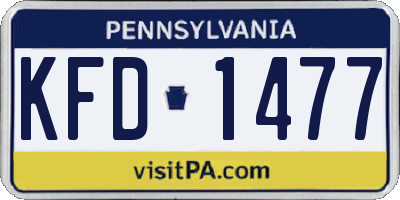 PA license plate KFD1477