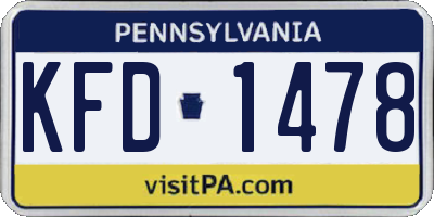 PA license plate KFD1478