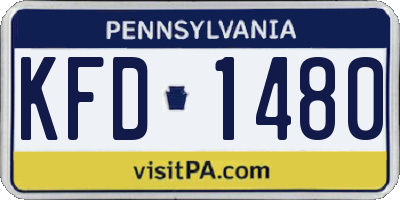 PA license plate KFD1480