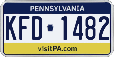 PA license plate KFD1482