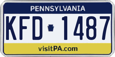 PA license plate KFD1487