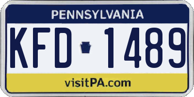 PA license plate KFD1489
