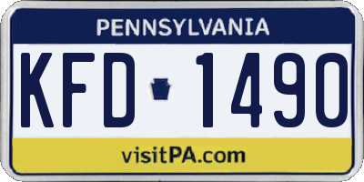 PA license plate KFD1490