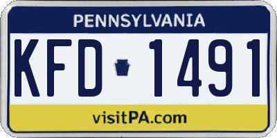 PA license plate KFD1491