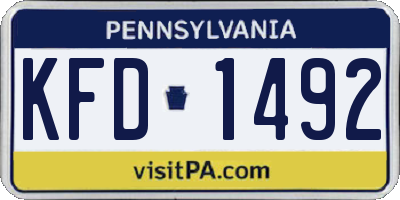 PA license plate KFD1492