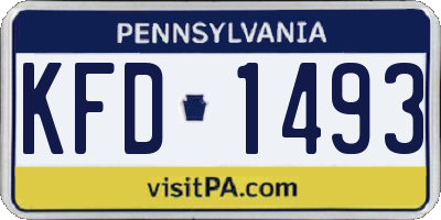 PA license plate KFD1493