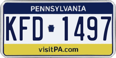 PA license plate KFD1497
