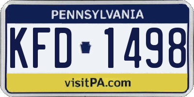 PA license plate KFD1498