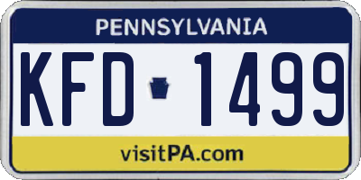 PA license plate KFD1499