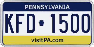 PA license plate KFD1500