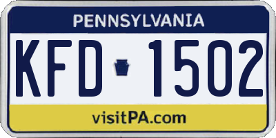 PA license plate KFD1502