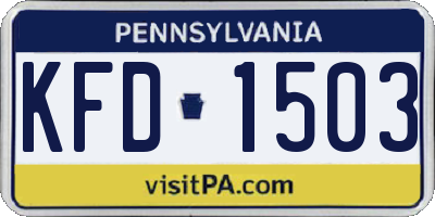 PA license plate KFD1503