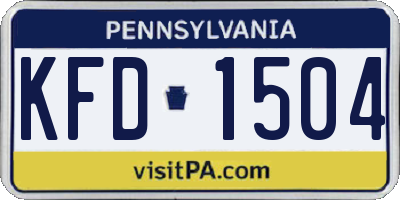 PA license plate KFD1504