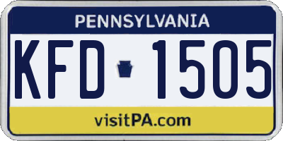 PA license plate KFD1505