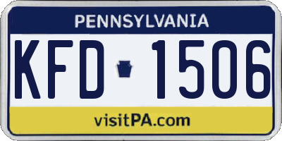 PA license plate KFD1506