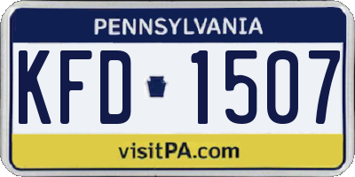 PA license plate KFD1507