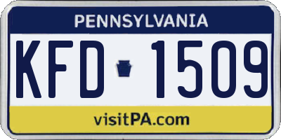 PA license plate KFD1509