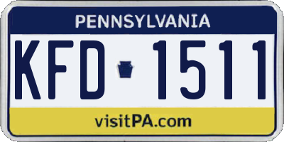 PA license plate KFD1511