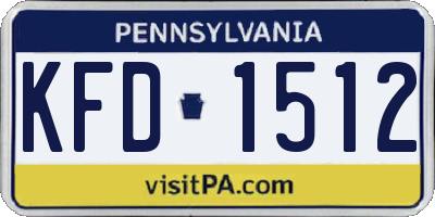 PA license plate KFD1512