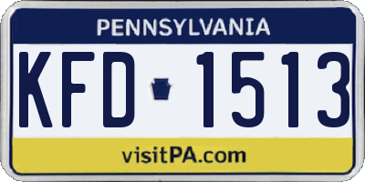 PA license plate KFD1513
