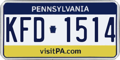 PA license plate KFD1514