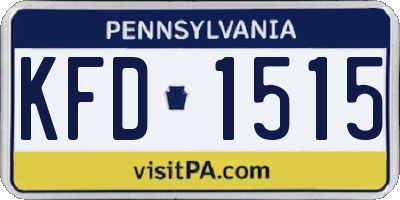 PA license plate KFD1515