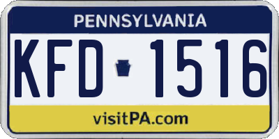 PA license plate KFD1516