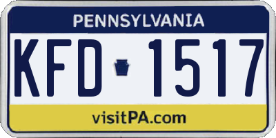 PA license plate KFD1517