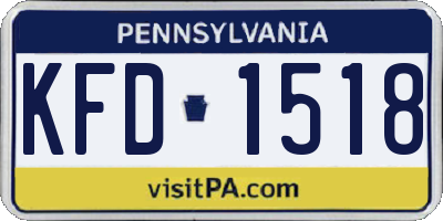PA license plate KFD1518